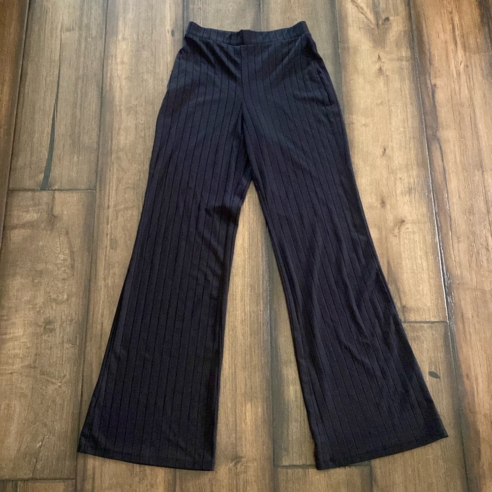 H&M Super Stretchy Ribbed Wide Leg Pants Size xs